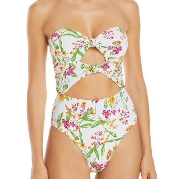 Aqua Other - NWT Aqua Women's Small STAR Swim Bandeau Cutout Knots & Ties One Piece Swimsuit